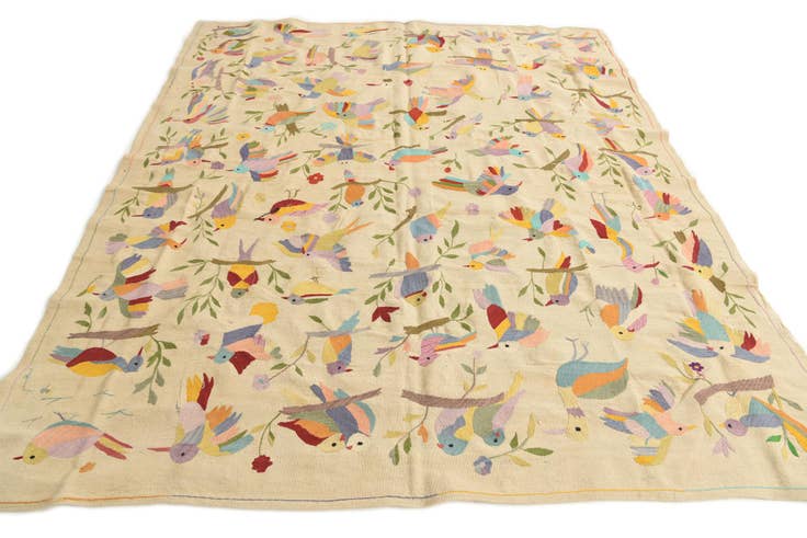 Detail image of 7' 6 x 9' 3 Hand Woven Kilim Suzani Wool Rug