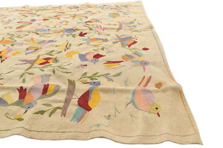 7' 6 x 9' 3 Hand Woven Kilim Suzani Wool Rug