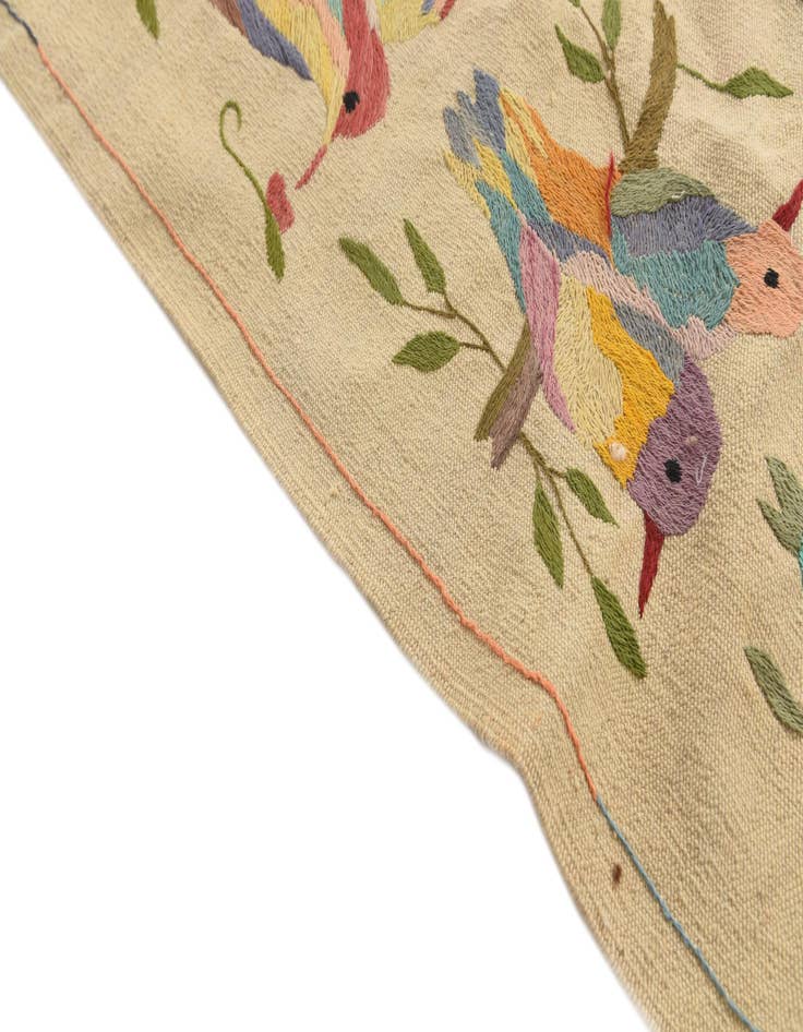 Detail image of 7' 6 x 9' 3  Hand Woven Kilim Suzani Wool Rug