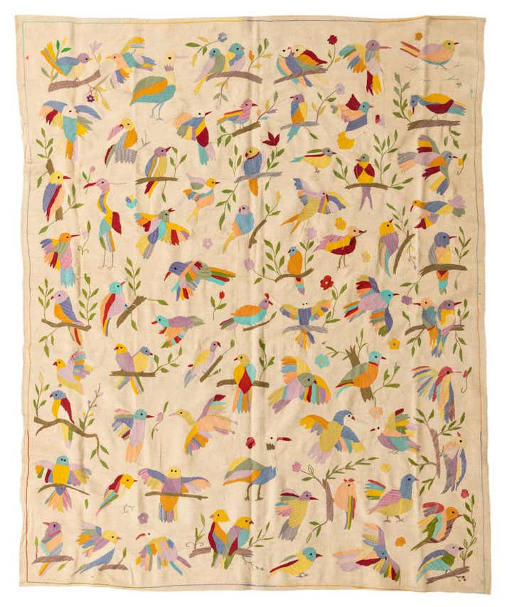 7' 6 x 9' 3 Hand Woven Kilim Suzani Wool Rug