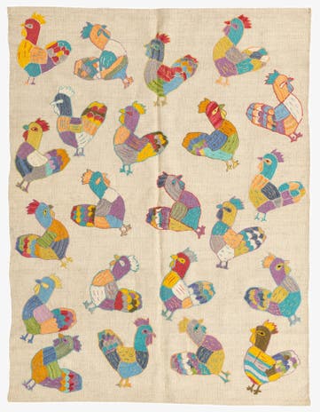 4' 2 x 5' 5 Hand Woven Kilim Suzani Wool Rug