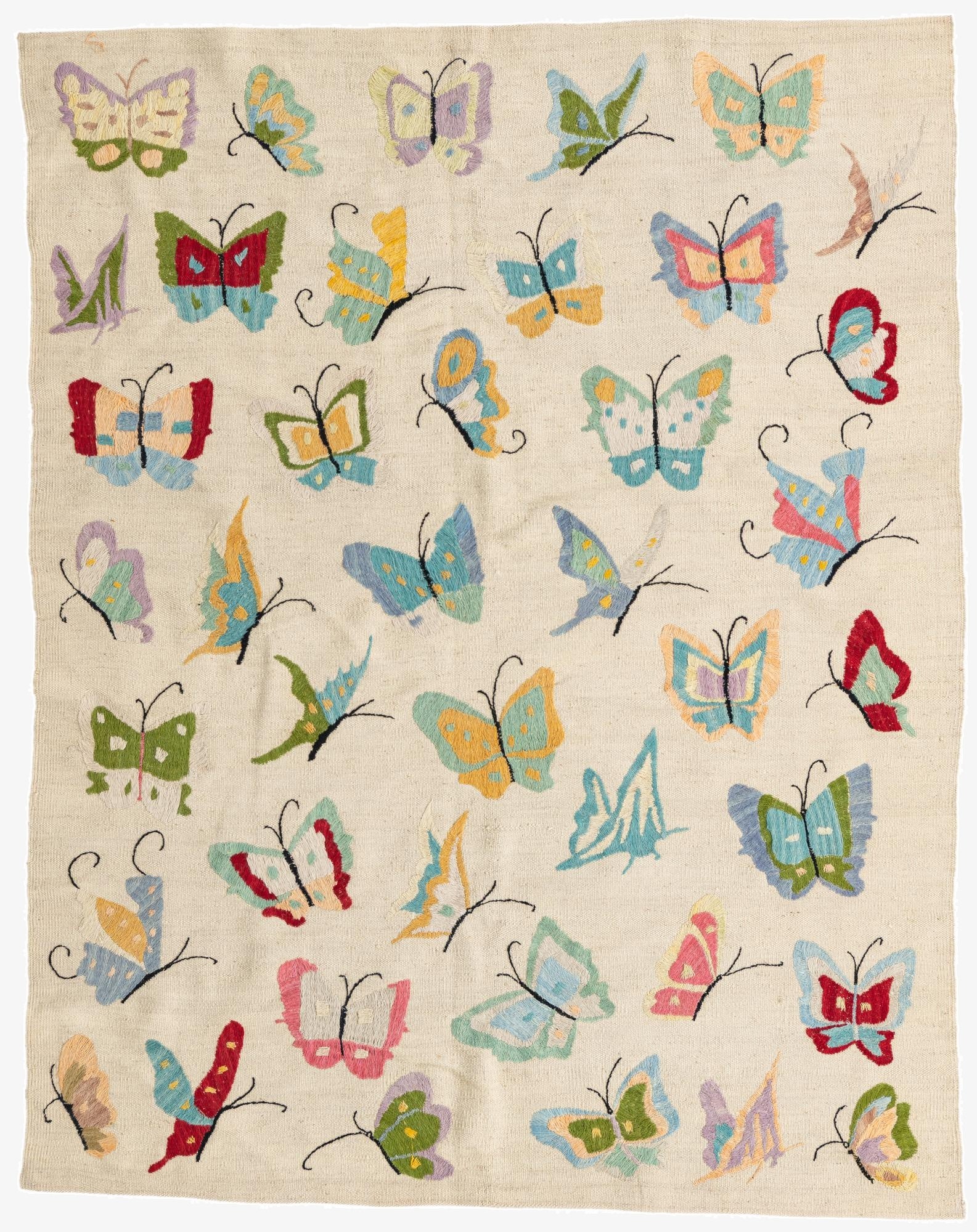 5' x 6' 3  Hand Woven Kilim Suzani Wool Rug