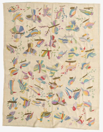 7' 2 x 9' 4 Hand Woven Kilim Suzani Wool Rug