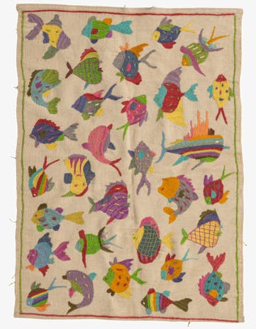 3' 3 x 4' 5 Hand Woven Kilim Suzani Wool Rug