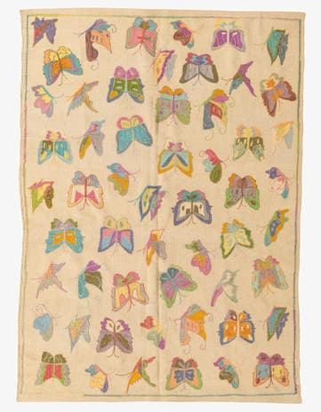 4' 10 x 6' 9 Hand Woven Kilim Suzani Wool Rug