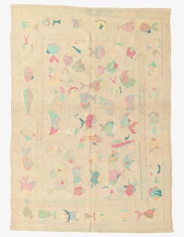 5' 5 x 7' 7 Hand Woven Kilim Suzani Wool Rug