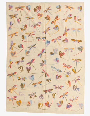 6' 7 x 9' 4 Hand Woven Kilim Suzani Wool Rug