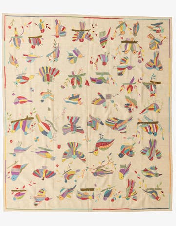 8' 2 x 9' 7 Hand Woven Kilim Suzani Wool Rug