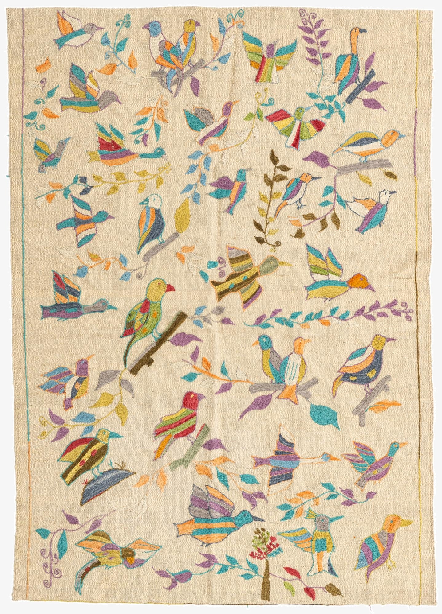 4' 2 x 6'  Hand Woven Kilim Suzani Wool Rug