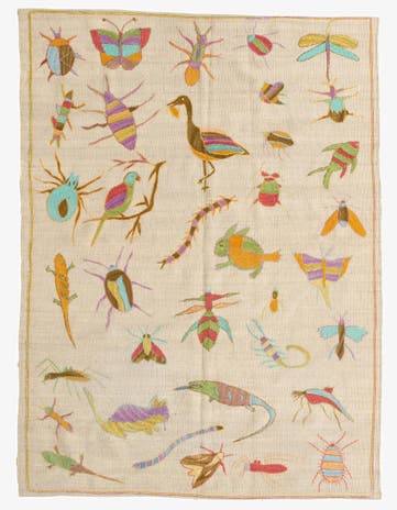 4' 2 x 5' 7 Hand Woven Kilim Suzani Wool Rug