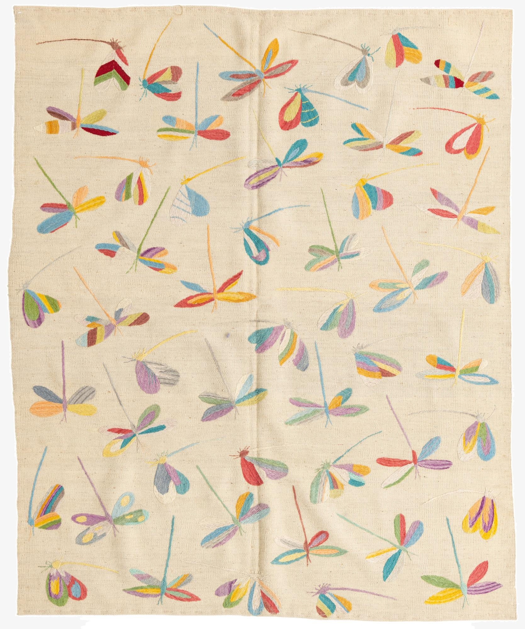 5' 1 x 6' 2  Hand Woven Kilim Suzani Wool Rug