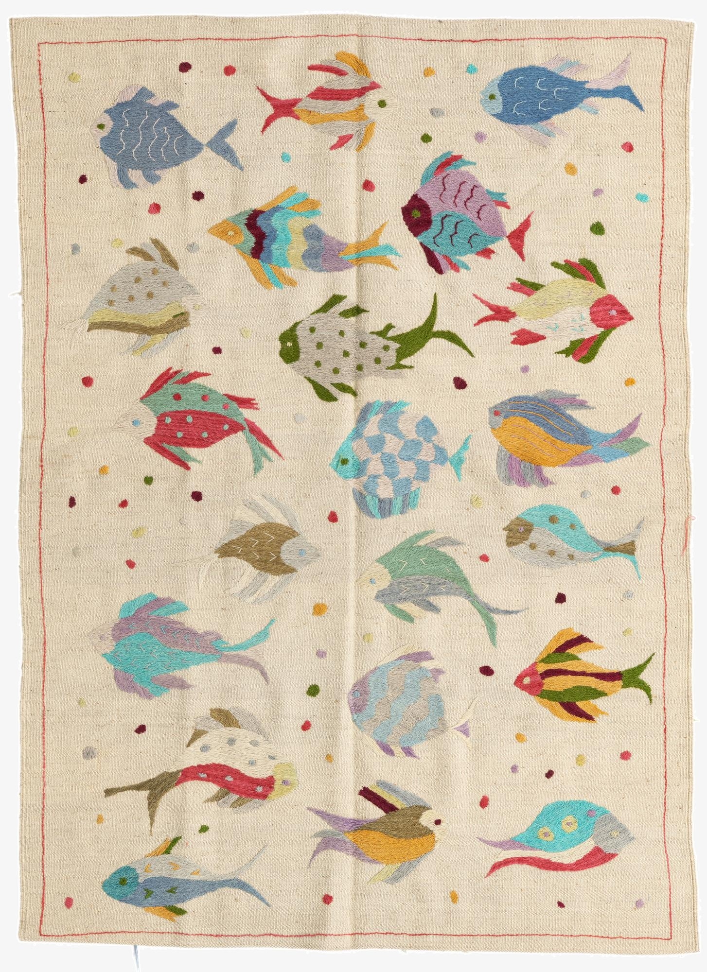 4' 2 x 5' 9  Hand Woven Kilim Suzani Wool Rug