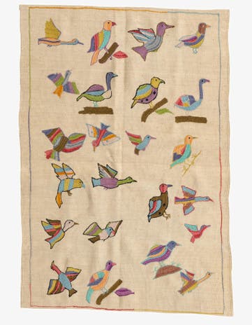 3' 3 x 4' 9 Hand Woven Kilim Suzani Wool Rug