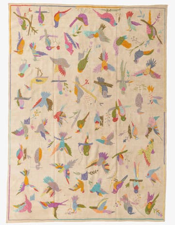 6' 9 x 9' 3 Hand Woven Kilim Suzani Wool Rug