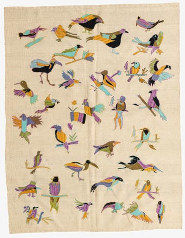 5' 1 x 6' 6 Hand Woven Kilim Suzani Wool Rug