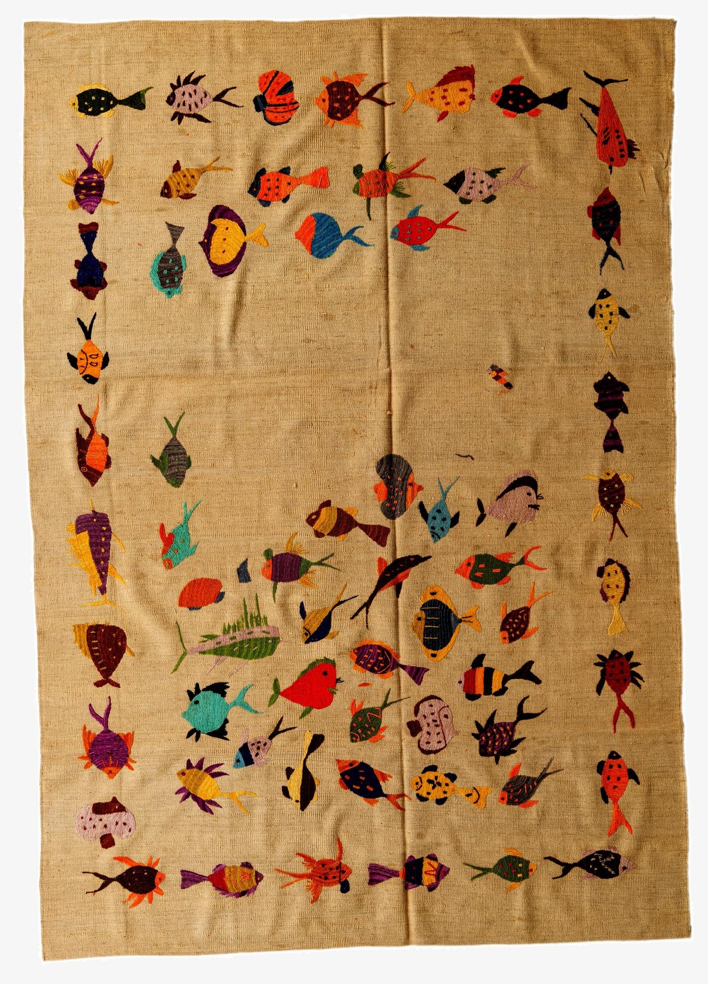 6' 7 x 9' 7  Hand Woven Kilim Suzani Wool Rug