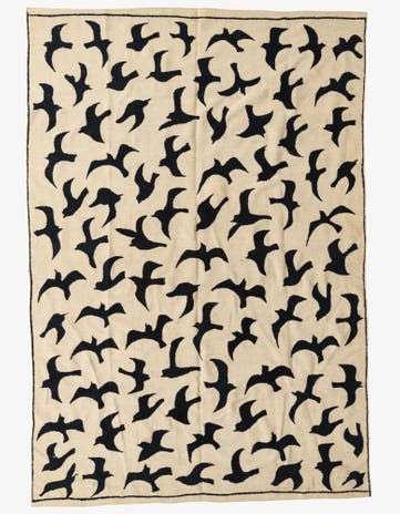 6' 8 x 9' 8 Hand Woven Kilim Suzani Wool Rug