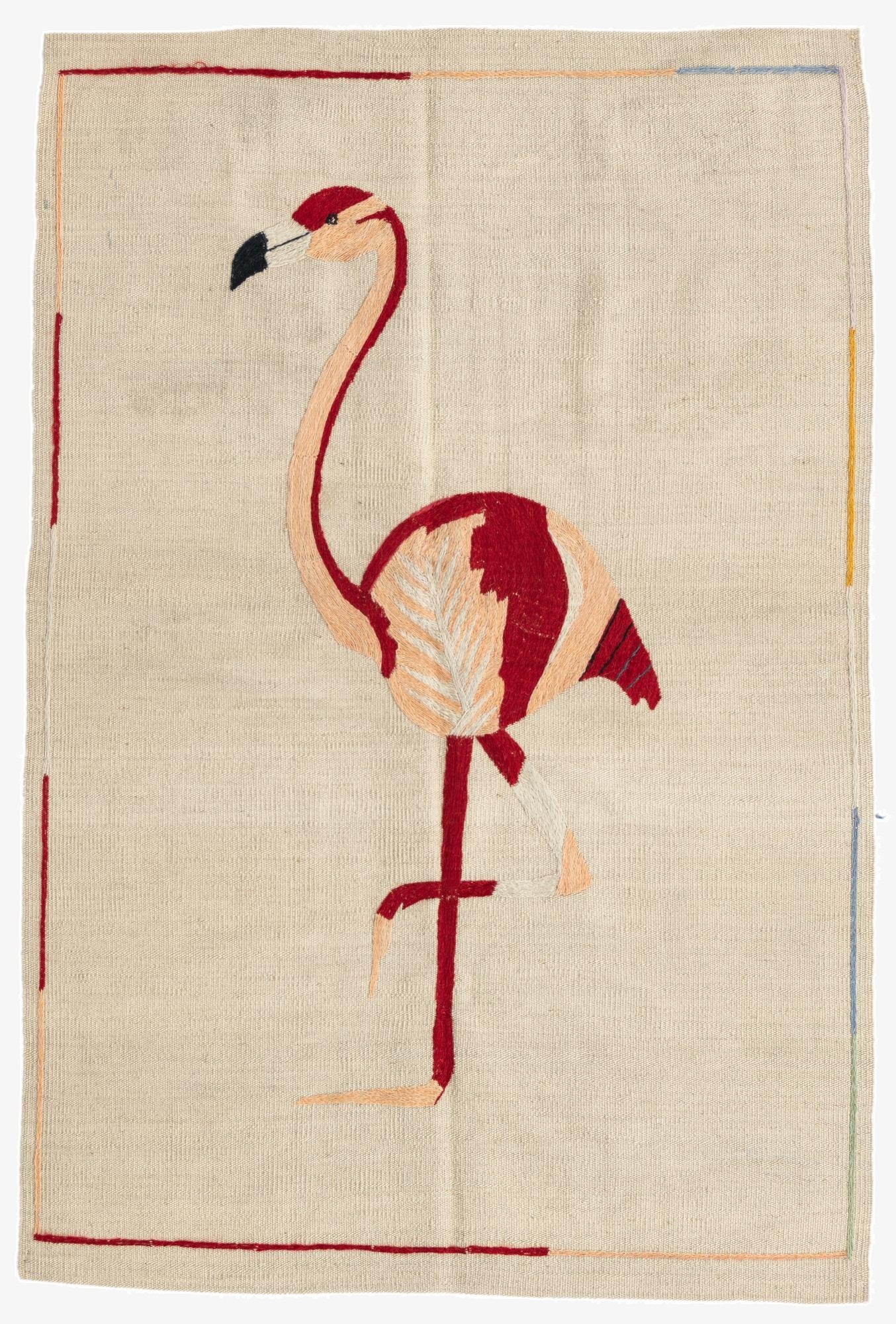 3' 2 x 4' 9  Hand Woven Kilim Suzani Wool Rug