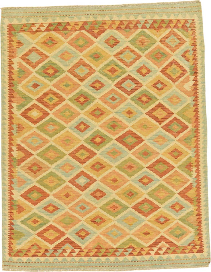 Detail image of 3' 10 x 6' Hand Woven Kilim Waziri Wool Rug