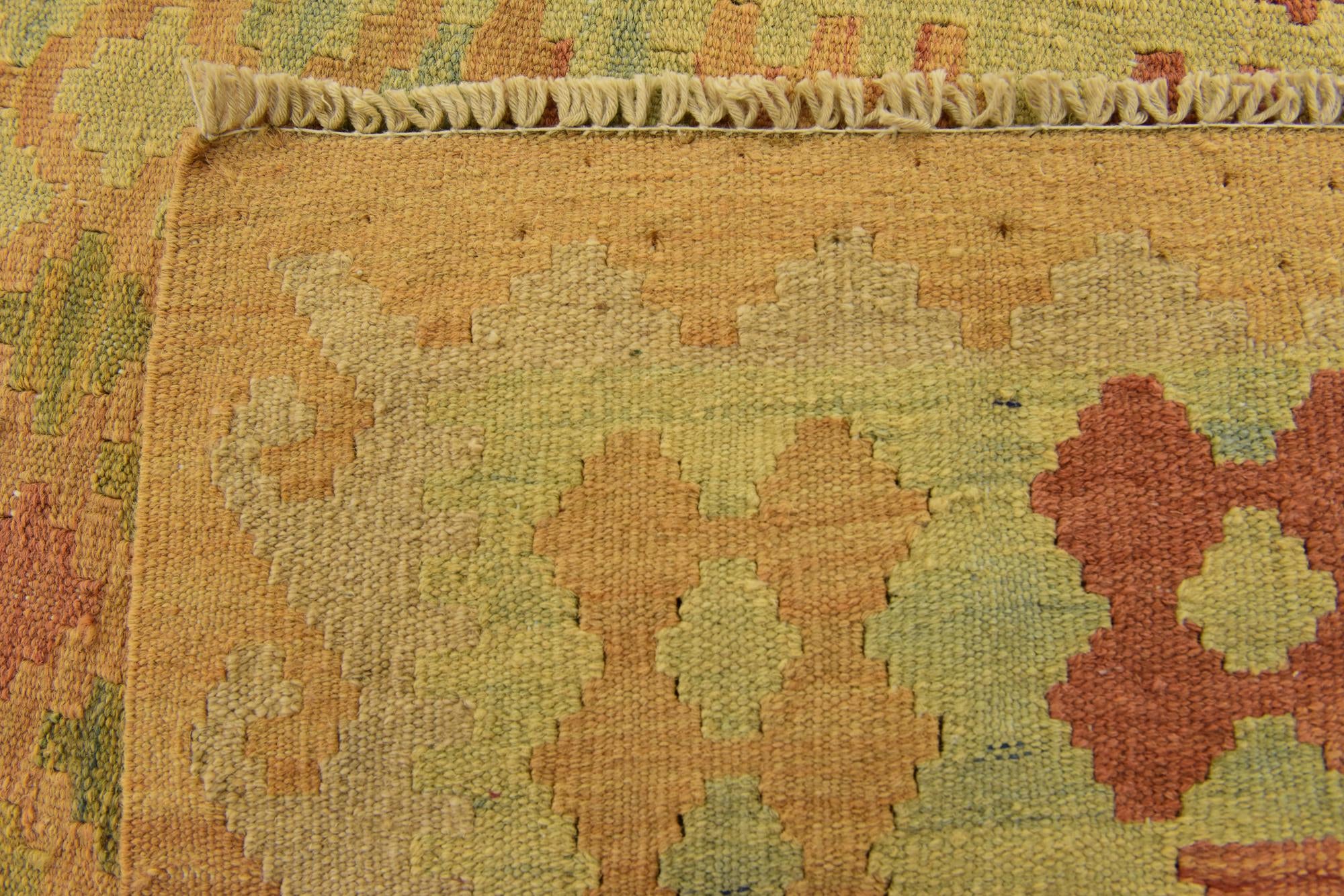 2' 7 x 4' 2 Hand Woven Kilim Waziri Wool Rug