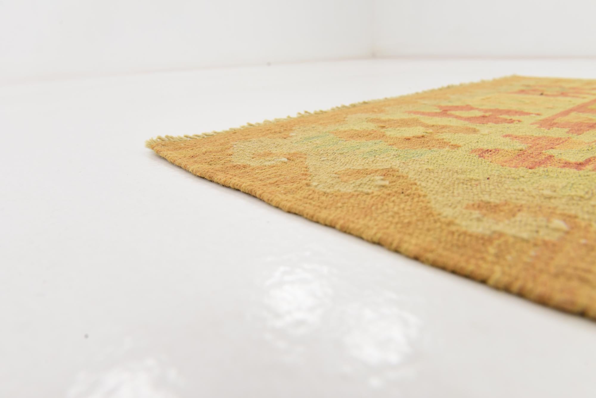 2' 7 x 4' 2 Hand Woven Kilim Waziri Wool Rug