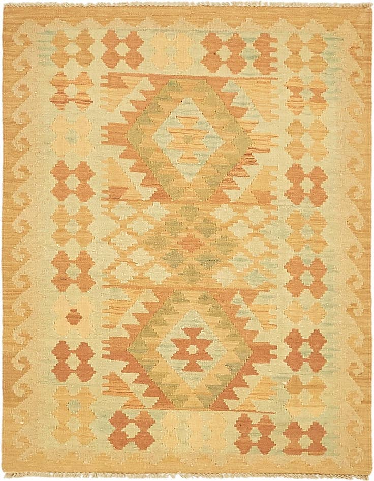 Detail image of 2' 7 x 4' 2 Hand Woven Kilim Waziri Wool Rug