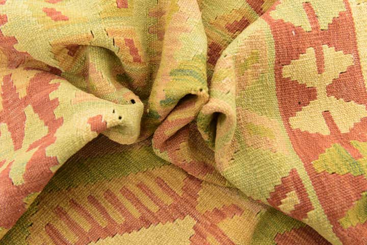 4' 8 x 6' 7 Hand Woven Kilim Waziri Wool Rug