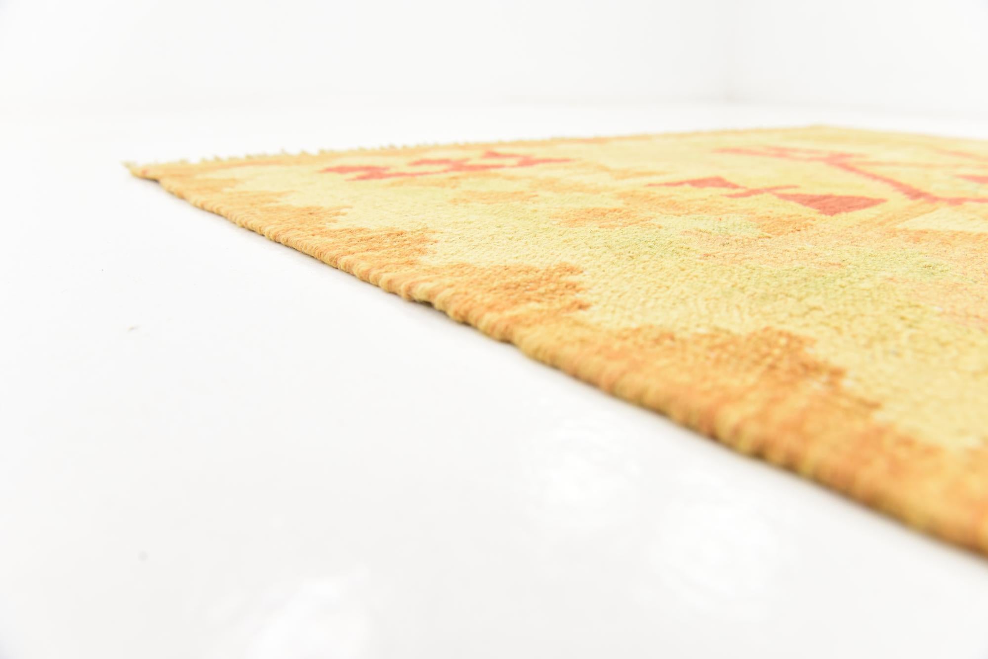3' 8 x 6' 10 Hand Woven Kilim Waziri Wool Rug