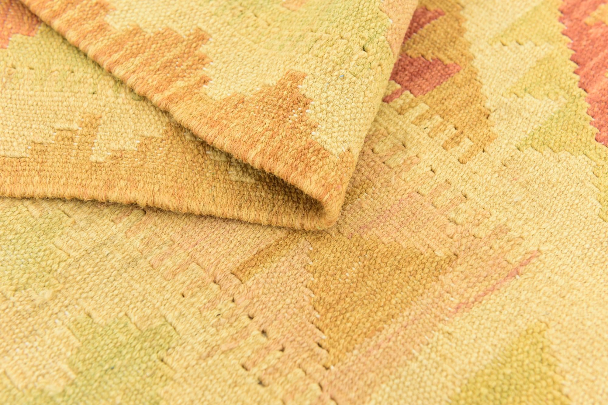 3' 8 x 6' 10 Hand Woven Kilim Waziri Wool Rug