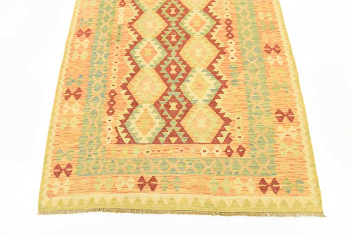 4' 2 x 6' Hand Woven Kilim Waziri Wool Rug