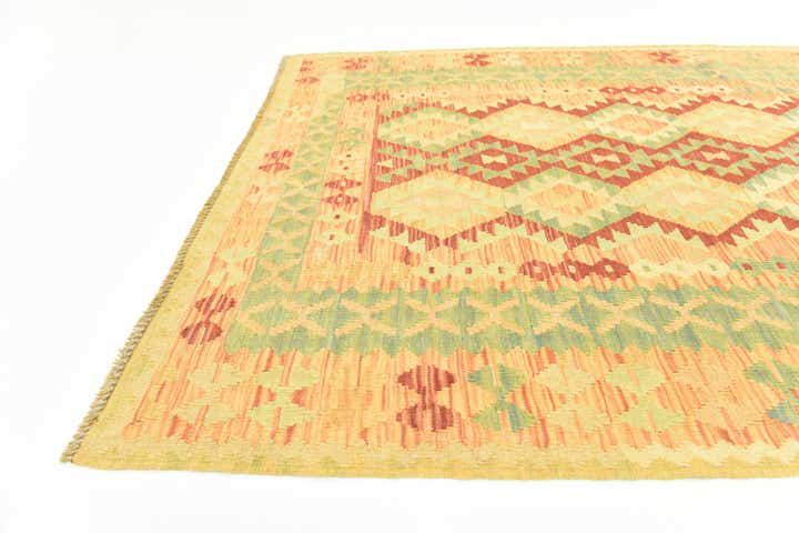 4' 2 x 6' Hand Woven Kilim Waziri Wool Rug