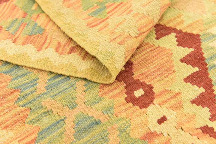 4' 2 x 6' Hand Woven Kilim Waziri Wool Rug