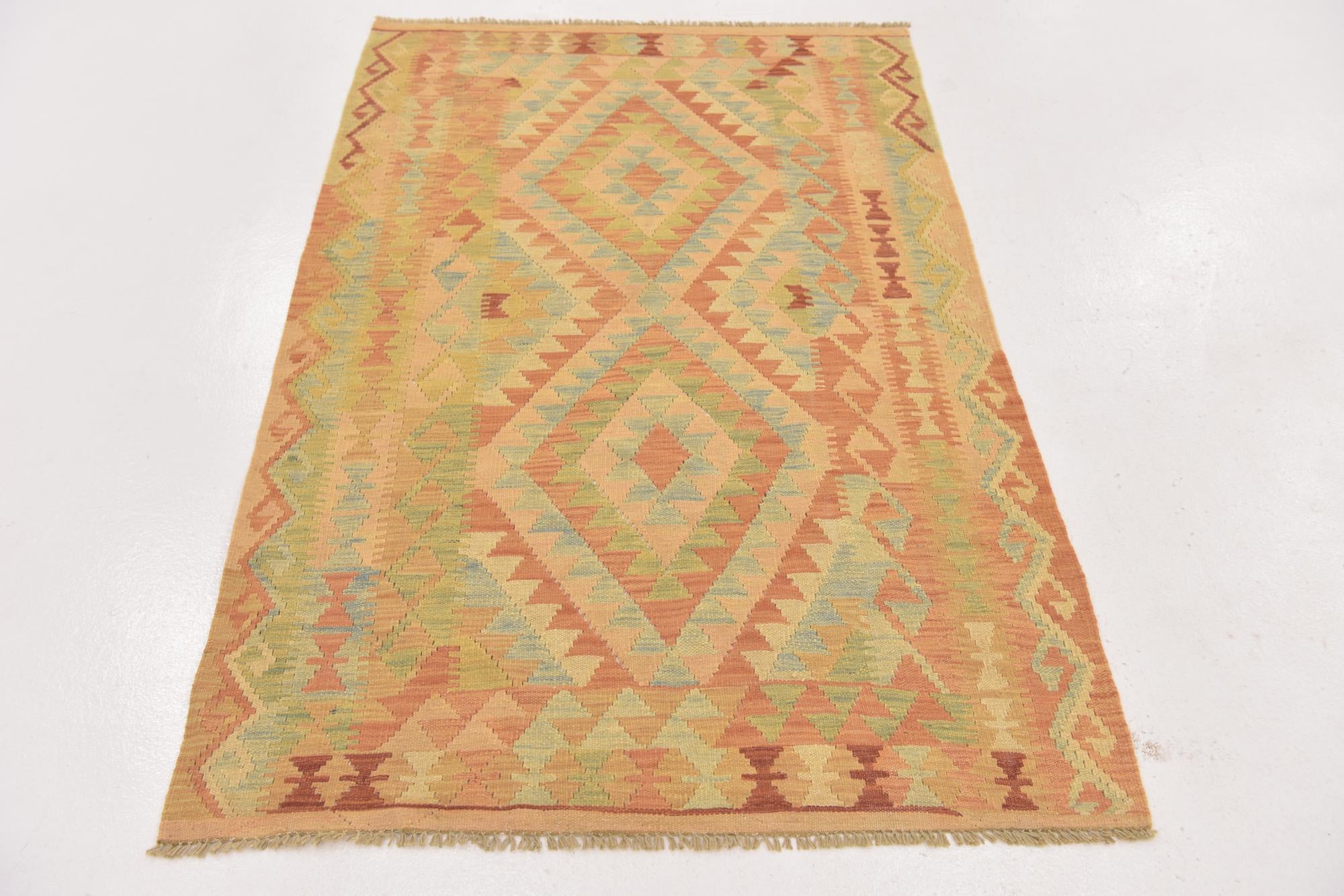 95cm x 155cm Hand Woven Kilim Waziri Wool Rug