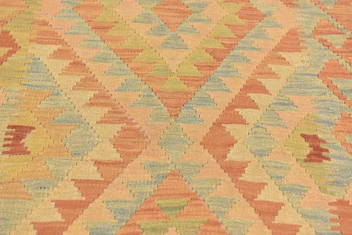 3' 2 x 5' 2 Hand Woven Kilim Waziri Wool Rug