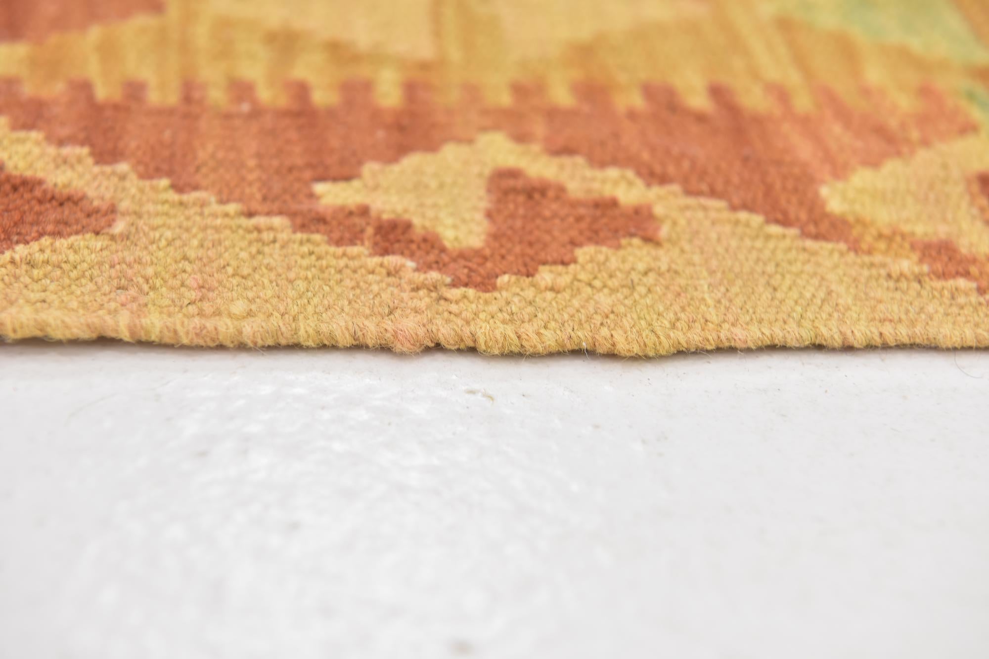 3' 4 x 5' Hand Woven Kilim Waziri Wool Rug