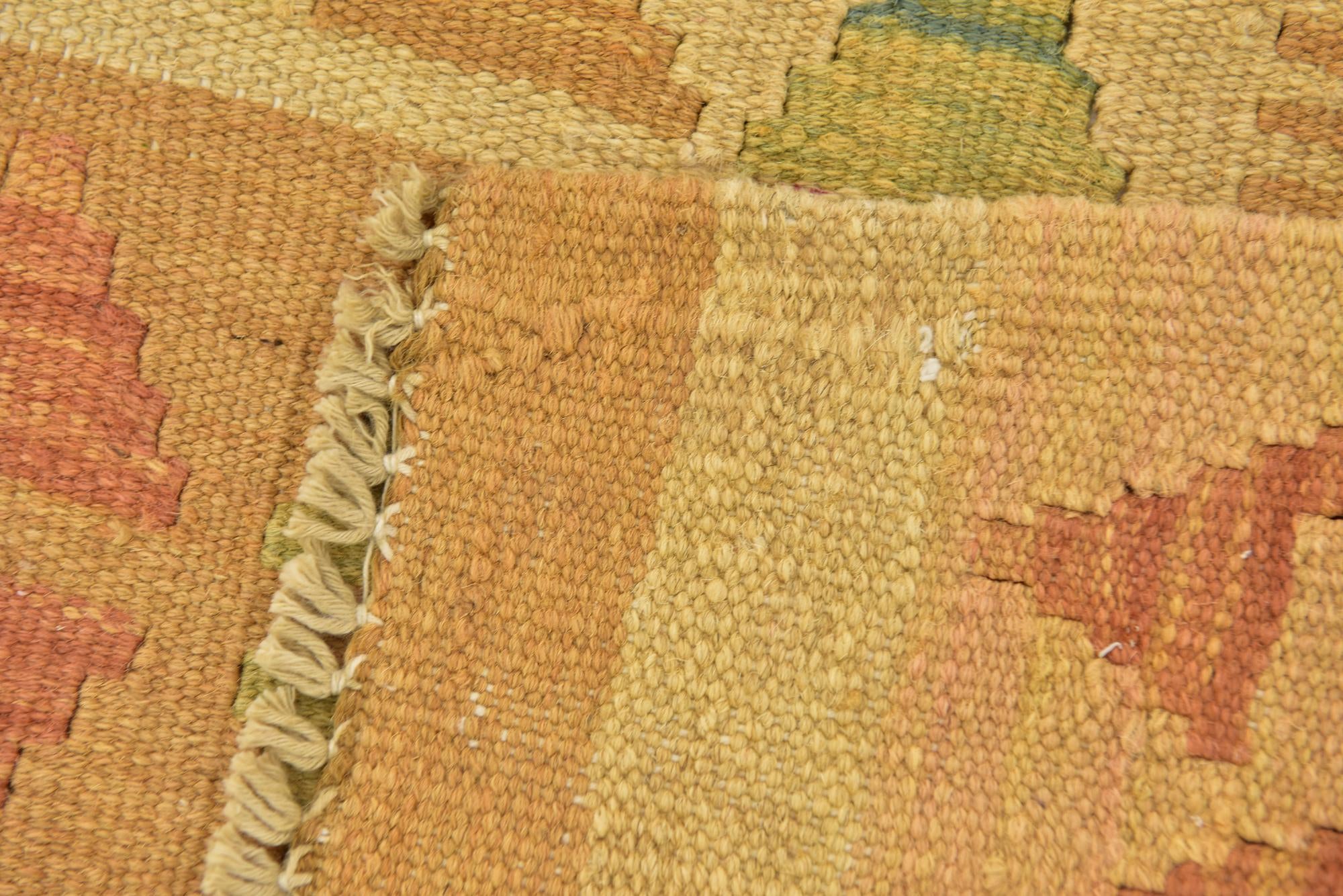 3' 4 x 5' Hand Woven Kilim Waziri Wool Rug