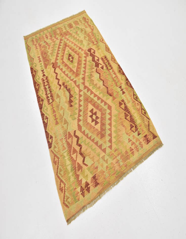 Detail image of 3' 3 x 5' 2 Hand Woven Kilim Waziri Wool Rug