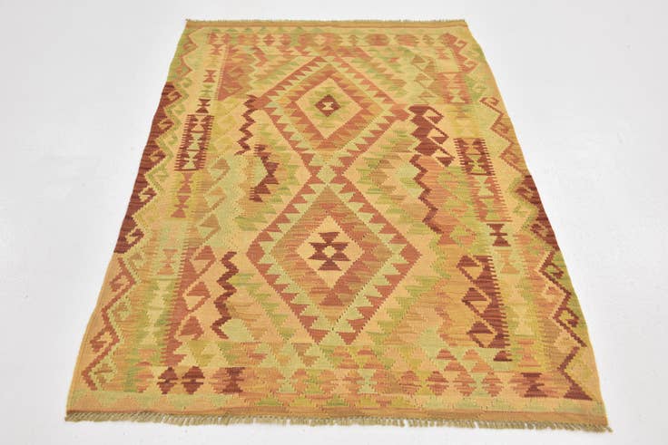 Detail image of 3' 3 x 5' 2 Hand Woven Kilim Waziri Wool Rug