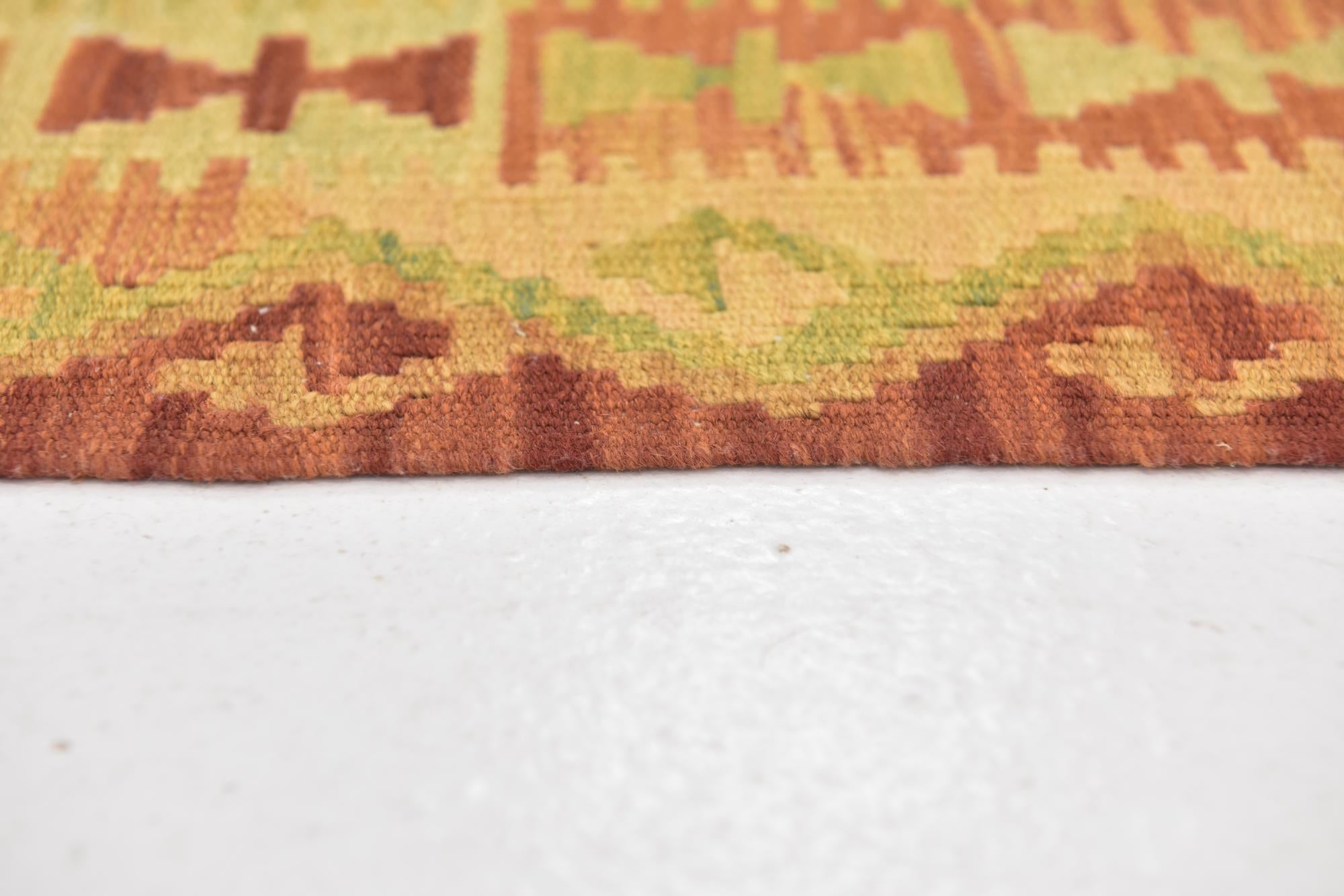 3' 3 x 5' 2 Hand Woven Kilim Waziri Wool Rug