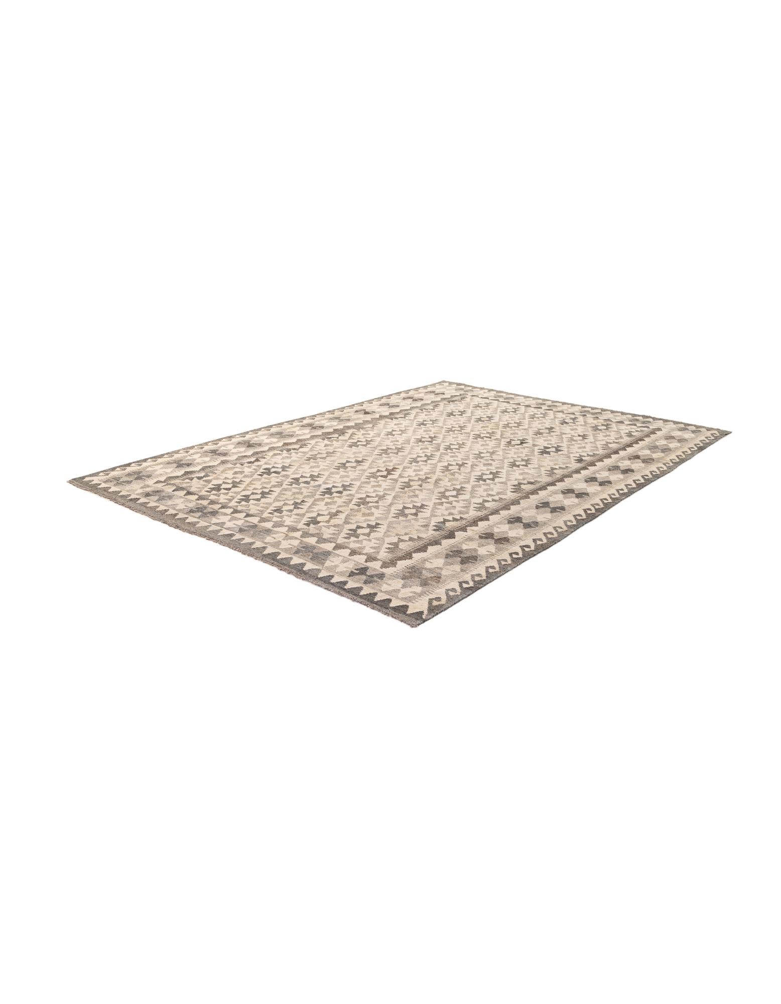 6' 11 x 9' 7 Hand Woven Kundan Kilim Wool Rug
