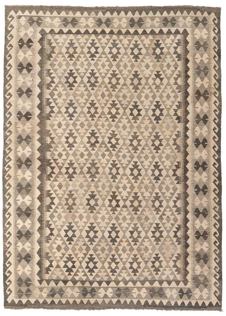 6' 11 x 9' 7 Hand Woven Kundan Kilim Wool Rug