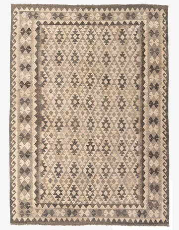 6' 11 x 9' 7 Hand Woven Kundan Kilim Wool Rug