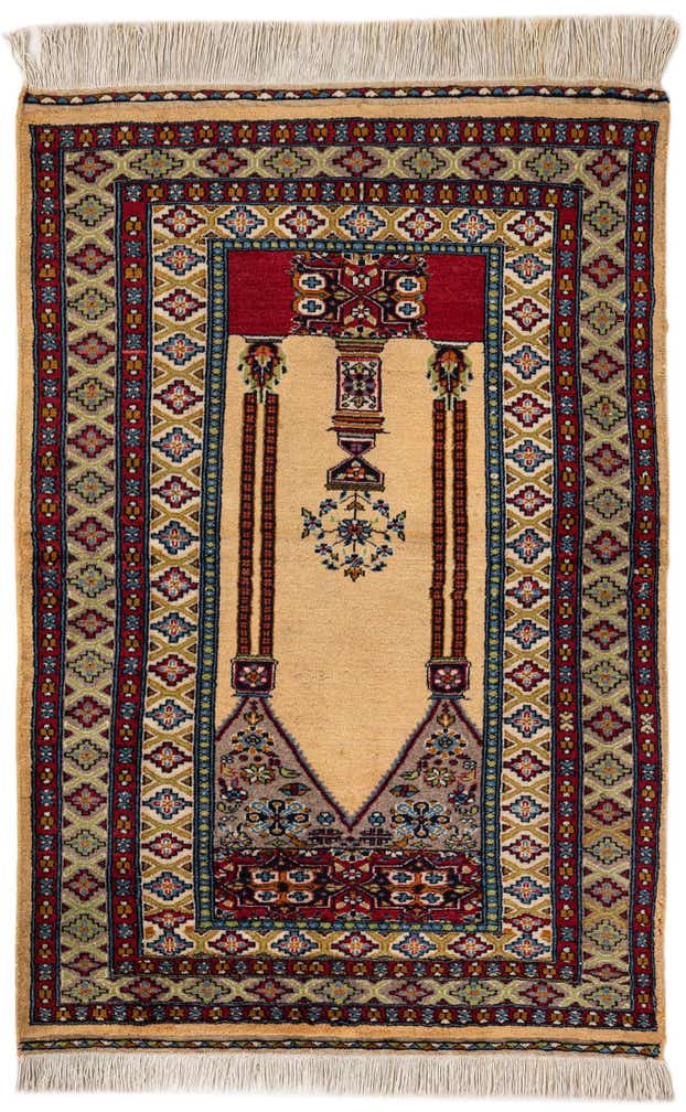 3' 1 x 4' 7 Hand Knotted Lahour Oriental Wool Rug