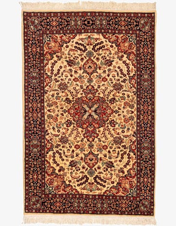 4' 2 x 6' 3 Hand Knotted Lahour Oriental Wool Rug