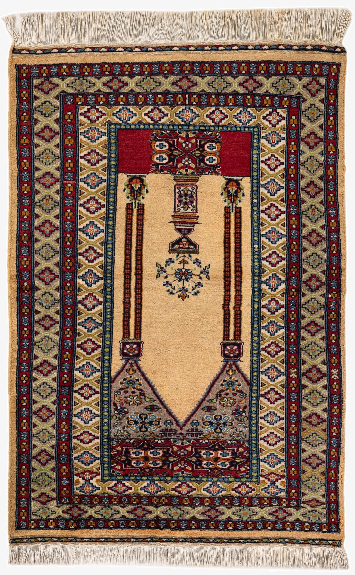 3' 1 x 4' 7  Hand Knotted Lahour Oriental Wool Rug