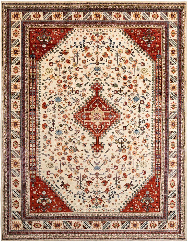 Detail image of 7' 11 x 11' 2 Hand Knotted Luribaft Rug