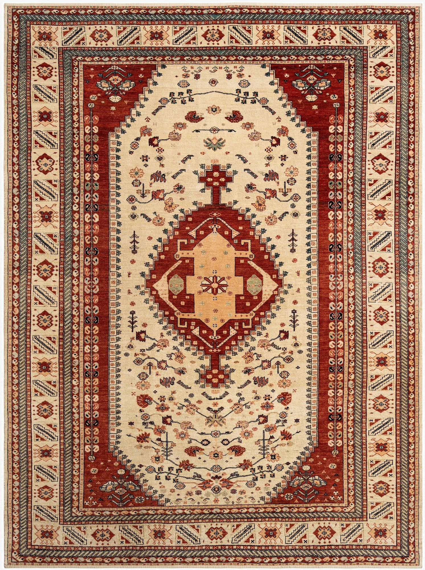 8' 1 x 10' 10  Hand Knotted Luribaft Rug