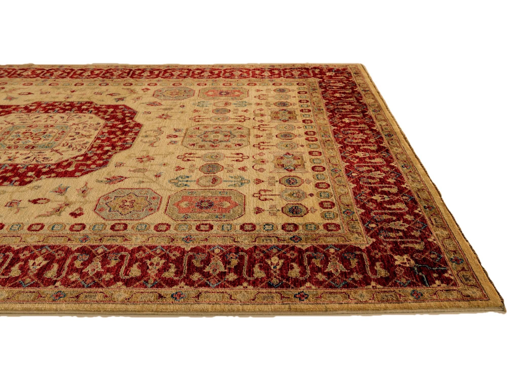 5' 10 x 7' 7 Hand Knotted Mamluk Ziegler Rug