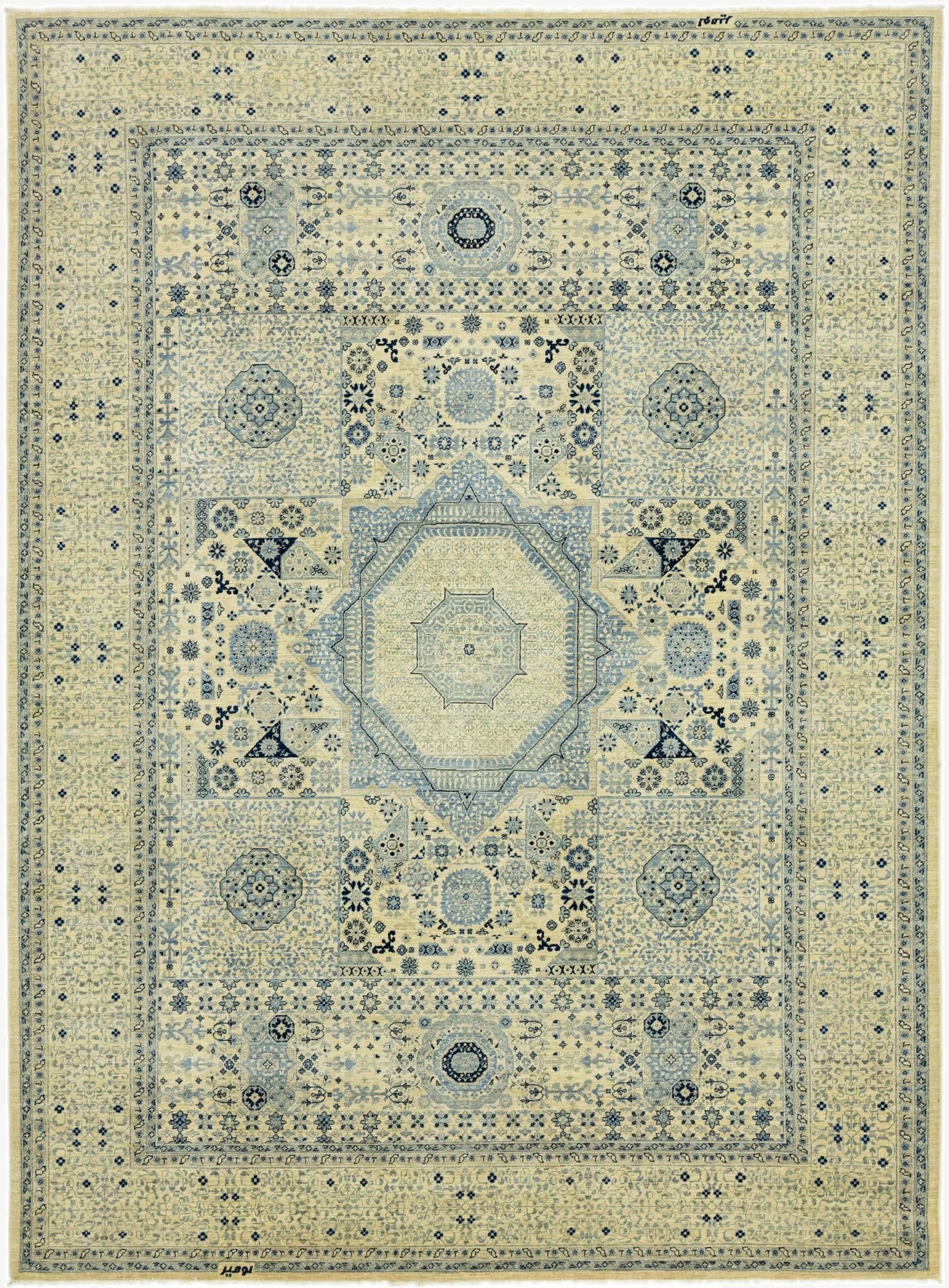 8' 5 x 11' 4  Hand Knotted Mamluk Ziegler Rug