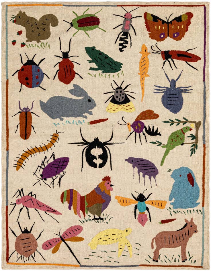 Detail image of 3' 10 x 5' 8 Hand Knotted Marok Kilim Rug